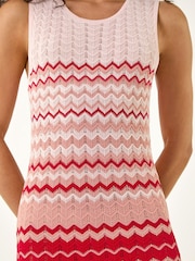 Roman Red Zig Zag Knitted Midi Dress - Image 5 of 5