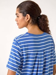 Roman Blue Stripe Stretch T-Shirt Dress - Image 4 of 5
