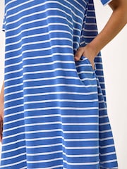 Roman Blue Stripe Stretch T-Shirt Dress - Image 5 of 5