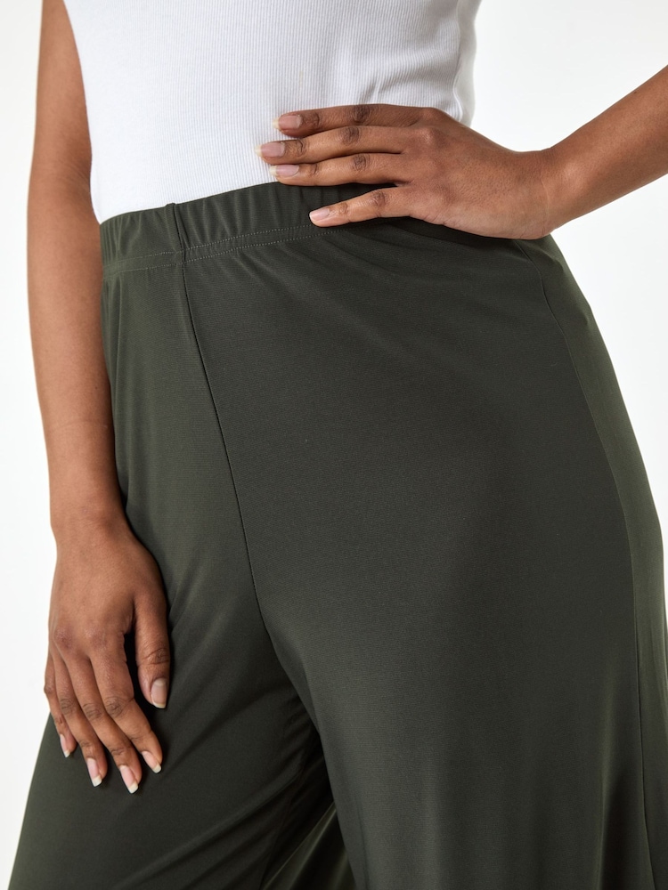 Vert - Roman Extensible taille élastique à jambes Ample Pantalons - Image 6 de 6 Vert - Roman Extensible taille élastique à jambes Ample Pantalons - Image 6 de 6