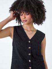 Roman וסט מכופתר מתערובת פשתן - תמונה 2 מתוך 5