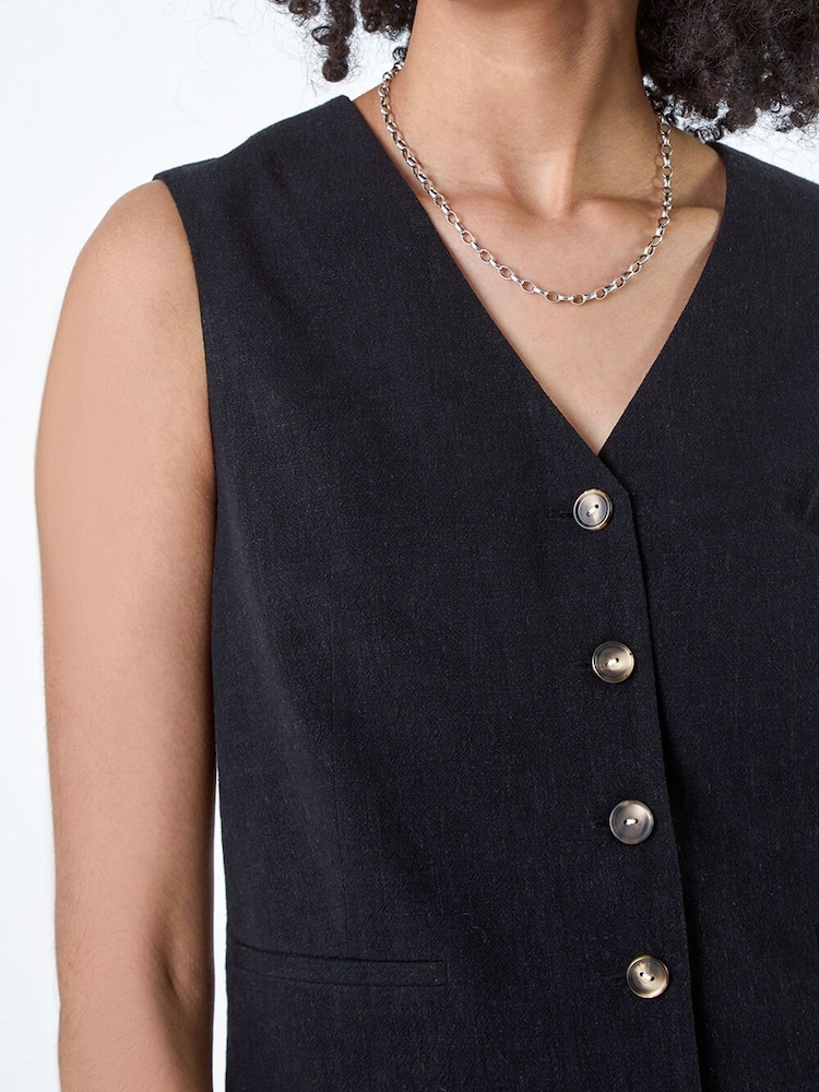 Roman וסט מכופתר מתערובת פשתן - תמונה 5 מתוך 5