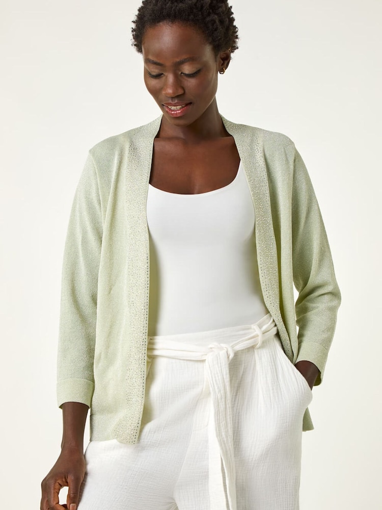 Roman Green Shimmer Detail Shrug Cardigan - Image 1 of 5