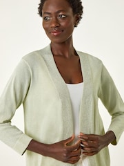 Roman Green Shimmer Detail Shrug Cardigan - Image 4 of 5