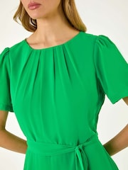 Roman Green Pleated Chiffon Midi Dress - Image 5 of 5