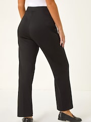 Roman Black Petite Straight Leg Ponte Stretch Trousers - Image 2 of 5