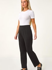 Roman Black Petite Straight Leg Ponte Stretch Trousers - Image 3 of 5