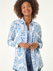 Roman Blue Printed Collar Shirt - Image 1 of 6