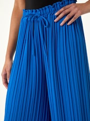 Roman Blue Pleated Wide Leg Culottes - Image 5 of 5