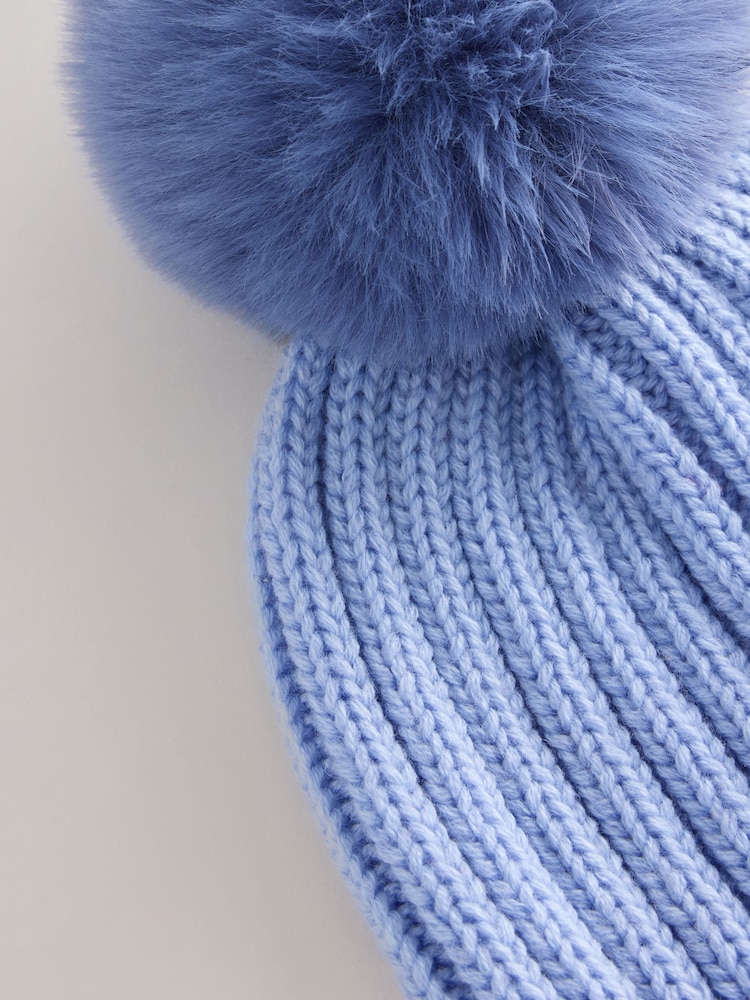 Mavi - Rib Pom Beanie (3ay-16il) - 3şəkildən 2 şəkil Mavi - Rib Pom Beanie (3ay-16il) - 3şəkildən 2 şəkil