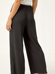 Roman Black Petite Textured Stretch Trousers - Image 3 of 5