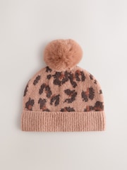 Animal Print Pom Beanie Hat (3mths-16yrs) - Image 1 of 3