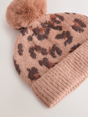 Animal Print Pom Beanie Hat (3mths-16yrs) - Image 2 of 3