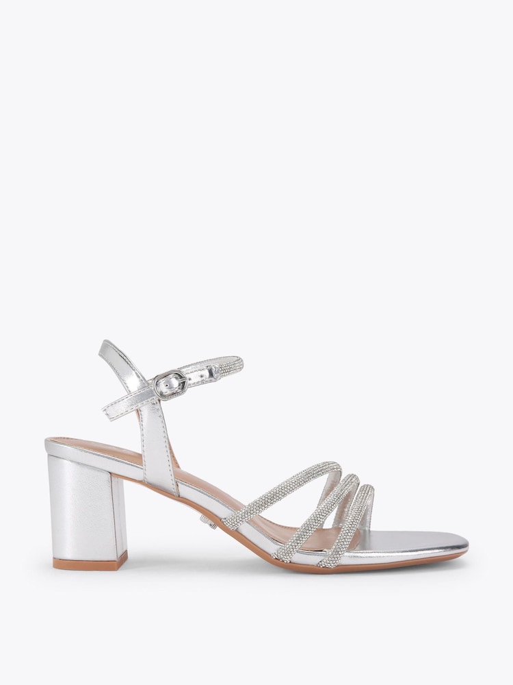 Carvela Silver Motto Block Sandals - Image 1 of 4