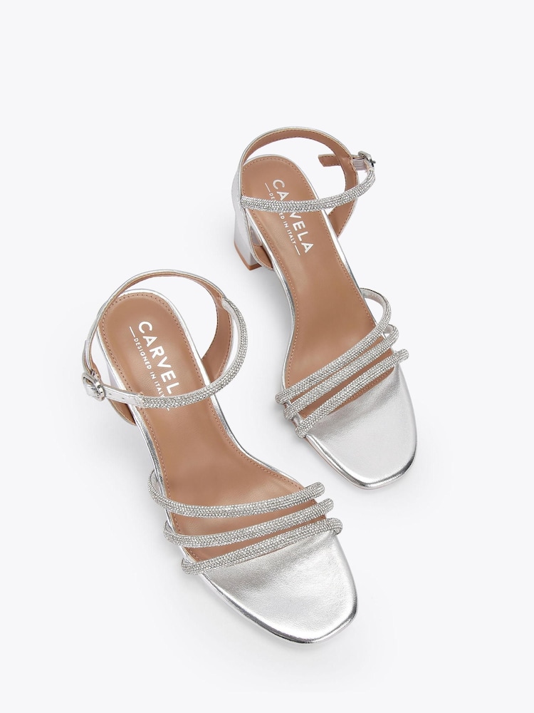 Carvela Silver Motto Block Sandals - Image 2 of 4