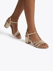 Carvela Gold Wide Fit Motto Block Sandals - Image 5 of 5