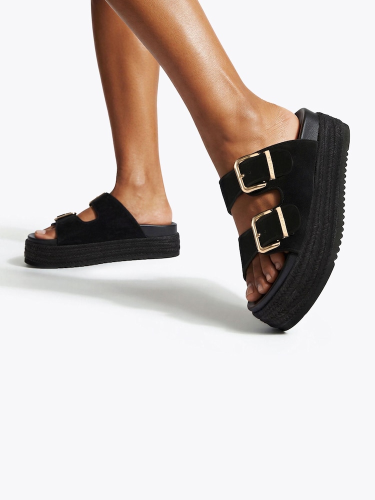 Carvela Black Perla Flatform Sandals - Image 1 of 5