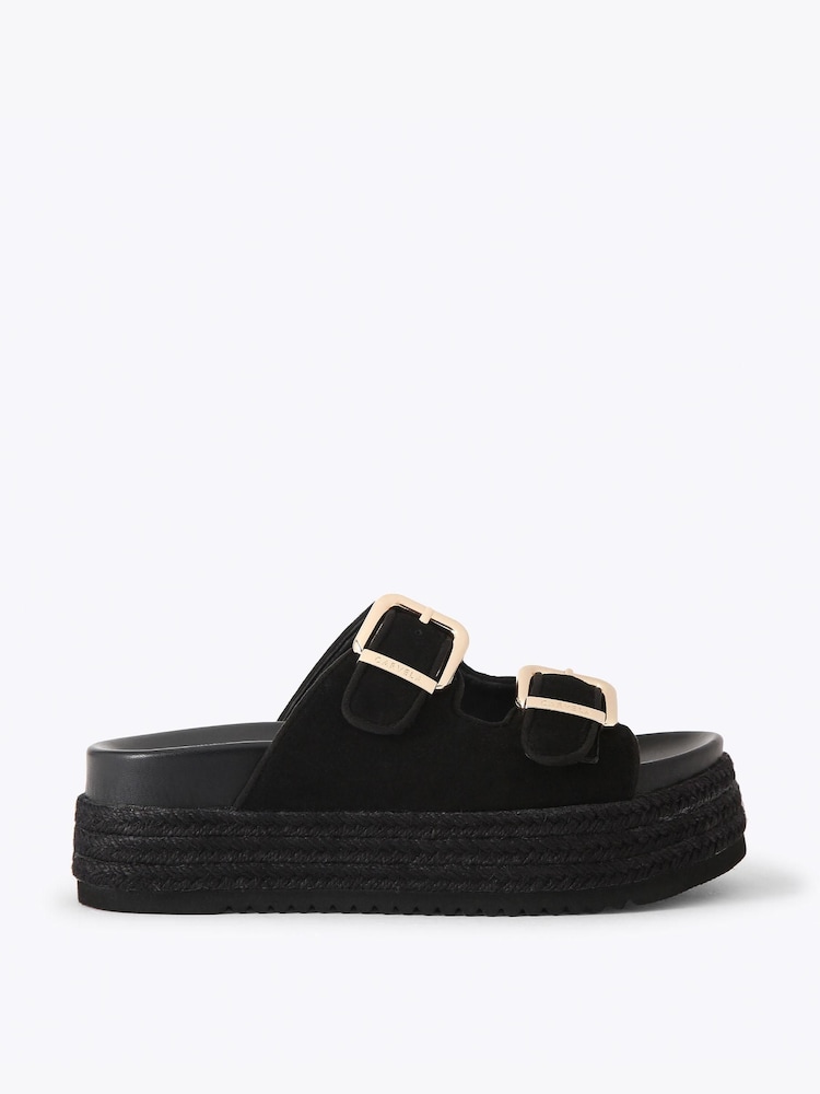 Carvela Black Perla Flatform Sandals - Image 2 of 5
