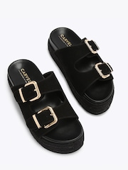 Carvela Black Perla Flatform Sandals - Image 3 of 5