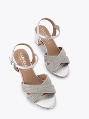 Carvela Silver Wide Fit Divine Block Sandals - Image 2 of 4