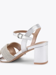 Carvela Silver Wide Fit Divine Block Sandals - Image 4 of 4