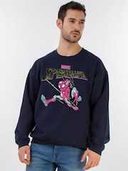 Brands In Blue Marvel Spider-Man Jump Sweat Top - Image 1 of 5