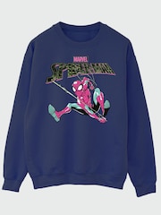 Brands In Blue Marvel Spider-Man Jump Sweat Top - Image 3 of 5