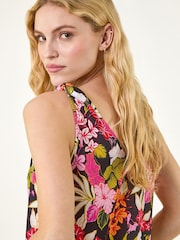 Roman Pink Floral V-Neck Top - Image 4 of 5
