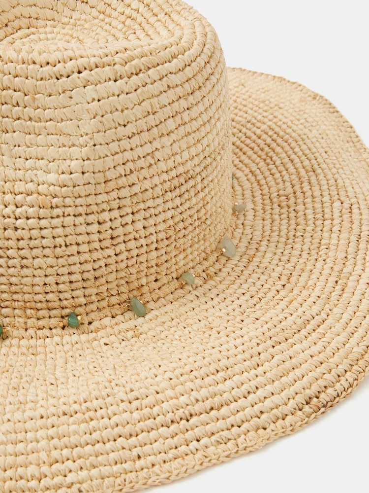 Accessorize Bead Trim Fedora Hat - 画像 3 / 3