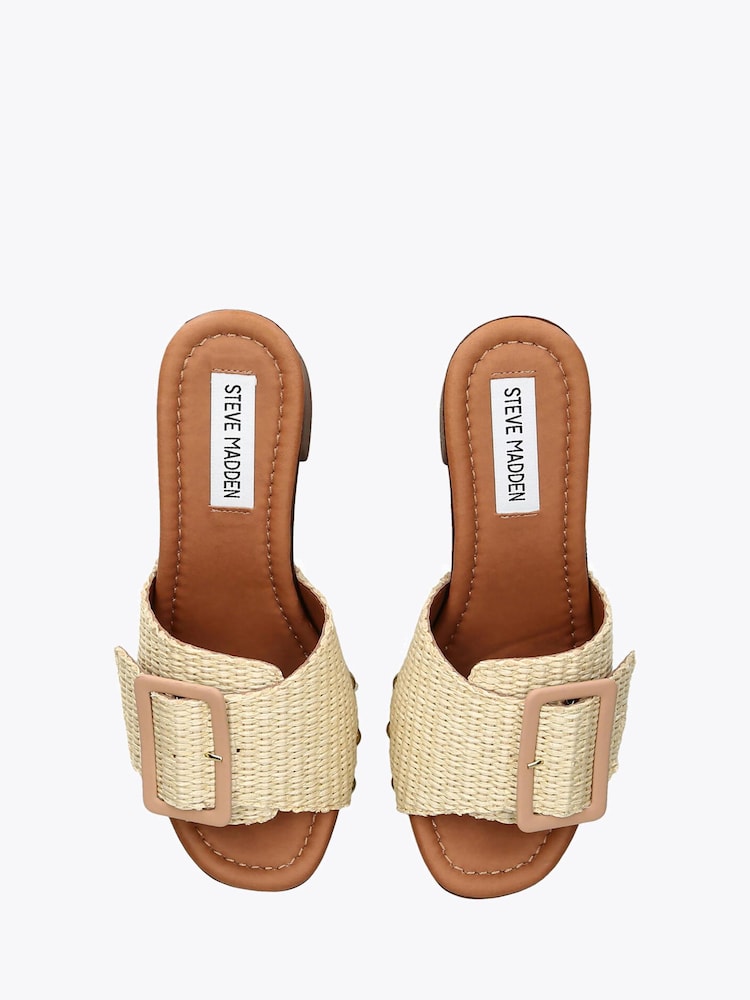 Steve Madden Brown Marlena Raffia Sandals - Image 2 of 4