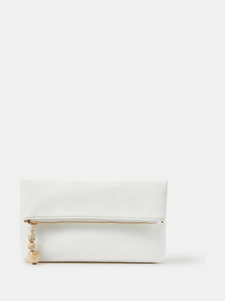 Accessorize White Fold-Over Clutch Bag - Image 1 of 3