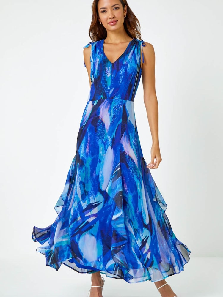 Roman Sleeveless Abstract Print Maxi Dress - Image 1 of 5 Roman Sleeveless Abstract Print Maxi Dress - Image 1 of 5