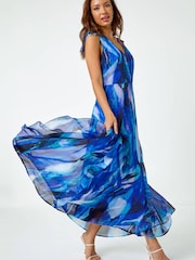 Roman Sleeveless Abstract Print Maxi Dress - Image 2 of 5