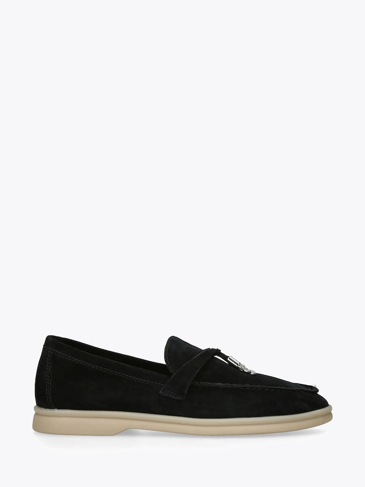 Steve Madden Black Portland Suede Loafers - Image 1 of 4