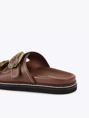 Kurt Geiger London Brown Mayfair 2 Buckle Sandals - Image 3 of 4