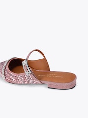 Kurt Geiger London Pink Strass Buckle Flat Mule Pumps - Image 3 of 4