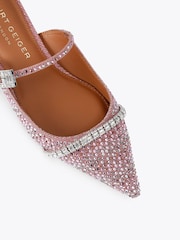 Kurt Geiger London Pink Strass Buckle Flat Mule Pumps - Image 4 of 4