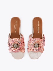 Kurt Geiger London Pink Chelsea Woven Flat Sandals - Image 2 of 4