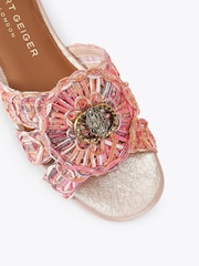 Kurt Geiger London Pink Chelsea Woven Flat Sandals - Image 4 of 4