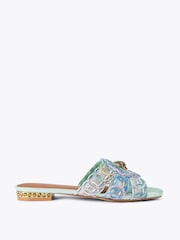 Kurt Geiger London Blue Chelsea Woven Flat Sandals - Image 1 of 4