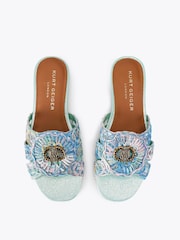 Kurt Geiger London Blue Chelsea Woven Flat Sandals - Image 2 of 4