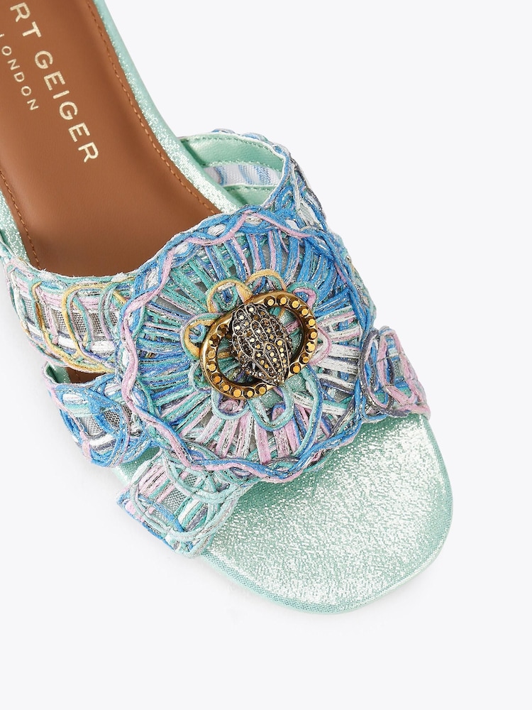 Kurt Geiger London Blue Chelsea Woven Flat Sandals - Image 4 of 4