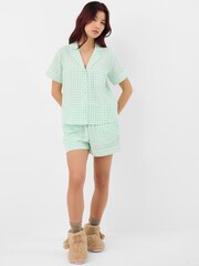 Accessorize Green Gingham Short Pyjamas Set - Image 1 of 5