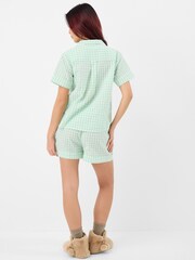 Accessorize Green Gingham Short Pyjamas Set - Image 4 of 5
