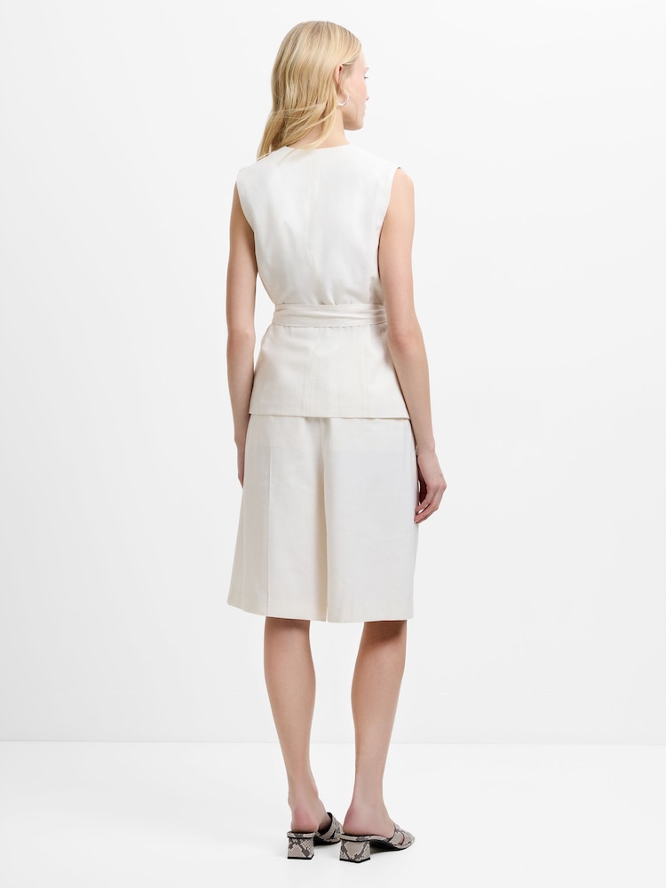 French Connection White Raquel Wrap Tie Waistcoat - Image 2 of 6