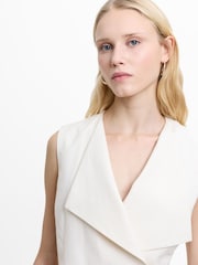 French Connection White Raquel Wrap Tie Waistcoat - Image 4 of 6