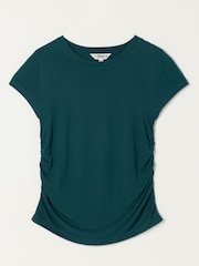 틸 블루 - FatFace Short Sleeve Ruched Top - 6의 이미지 6