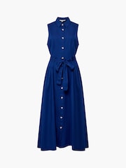 French Connection Zaves Chambray Denim Belted Midi Dress - Image 5 of 5