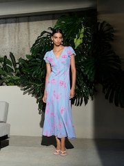 French Connection Myla Emina Chiffon Tea Dress - Image 1 of 6