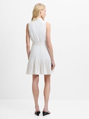 French Connection White Vinnie Pinstripe Mini Shirt Dress - Image 2 of 6